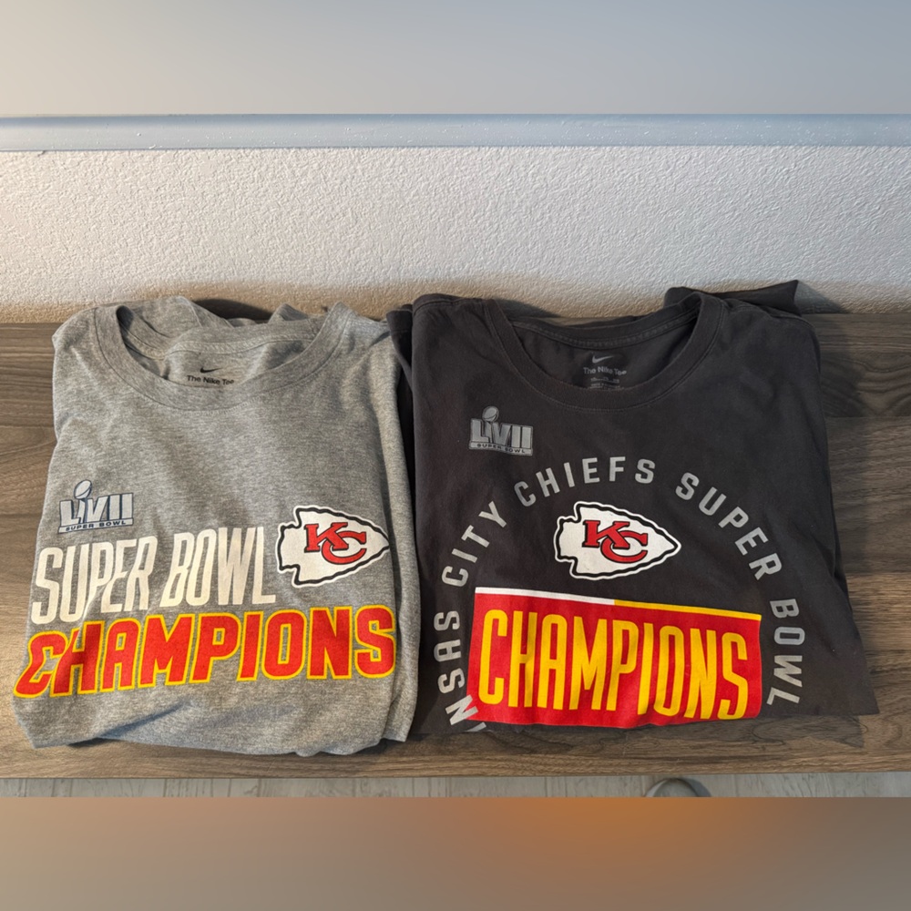 Nike Chiefs Super Bowl Champions Tees - Gray and Black, XXL